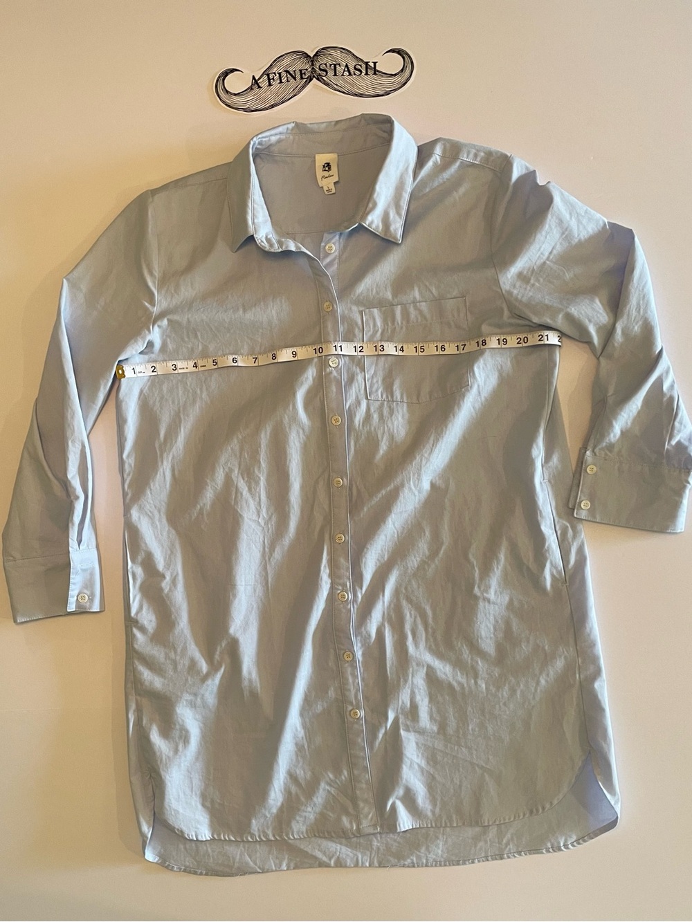 Flawless Light Blue Tencel Button Down Shirt Dress Women's Large Preppy